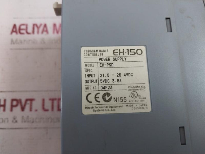 Hitachi Eh-150 Eh-psd,Eh-cpu104A,Eh-xd16,Eh-yr12,Eh-bs5A Plc Module Rack
