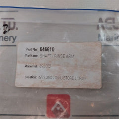 Hobart 00-893052 Rinse Arm Shaft 646610 Was003.008.0510