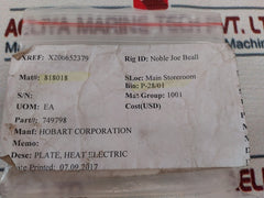 Hobart 749798 Electric Heater Plate 00-749798