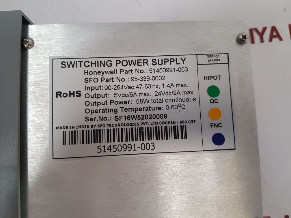 Honeywell 51450991-003 Switching Power Supply