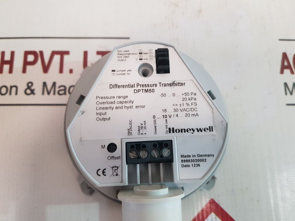 Honeywell Dptm50 Differential Pressure Transmitter Used