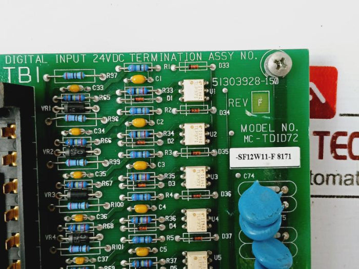 Honeywell Mc-tdid72 Digital Input Pc Board 51303928-150 24Vdc Rev F