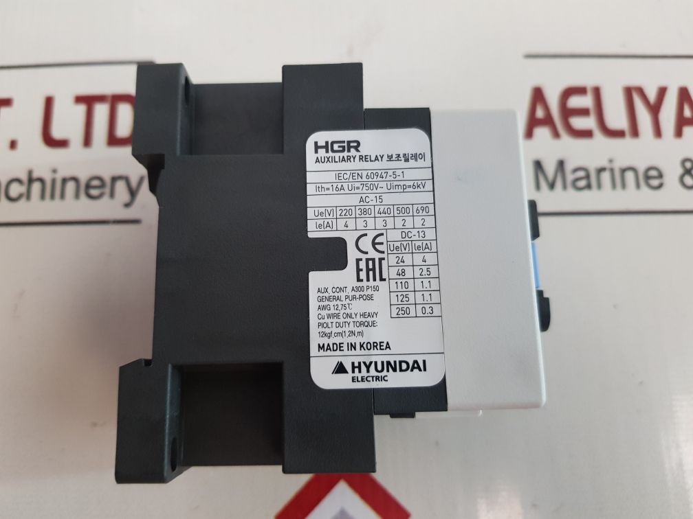 Hyundai Electric Hgr 40 Auxiliary Relay