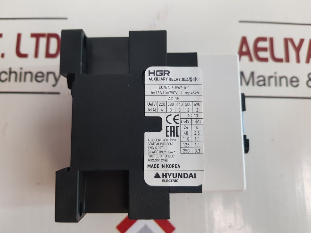 Hyundai Electric Hgr 31 Auxiliary Relay A220