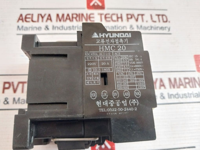 Hyundai Hmc20 Magnetic Contactor 220V 50Hz 20A