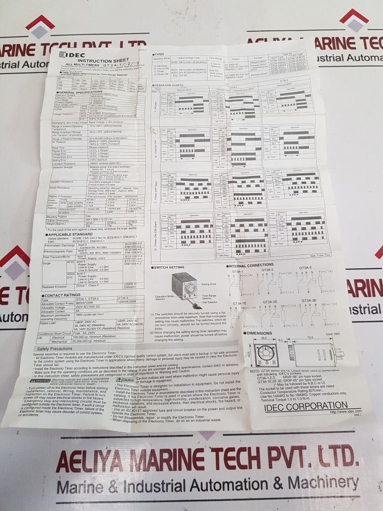 Idec Gt3A Electronic Timer Gt3A-2Af20