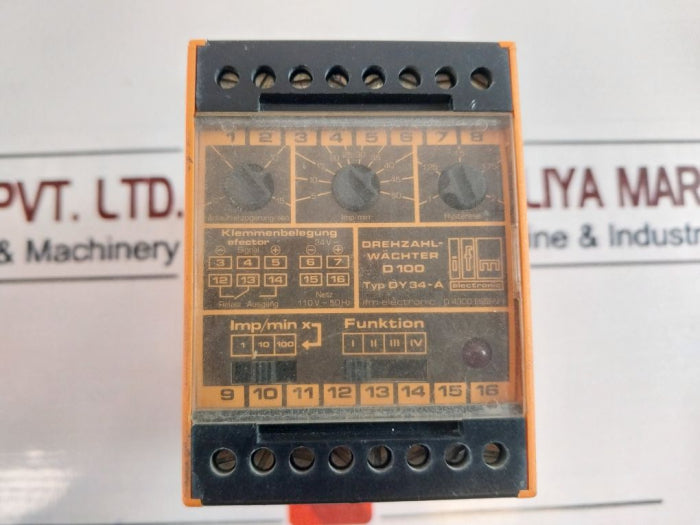 Ifm Electronic Dy34-a Rotational Speed Monitor 110V 50Hz