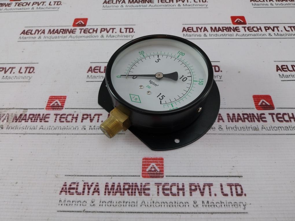 Ik Instruments 0-15 Kg/Cm2 Pressure Gauge 0-200 Psi