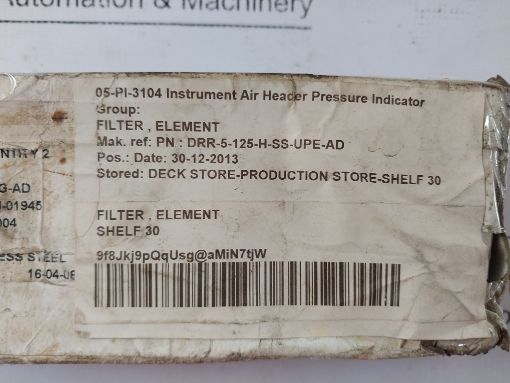 Indufil Drr-s-125-h-ss-upg-ad Filter Element