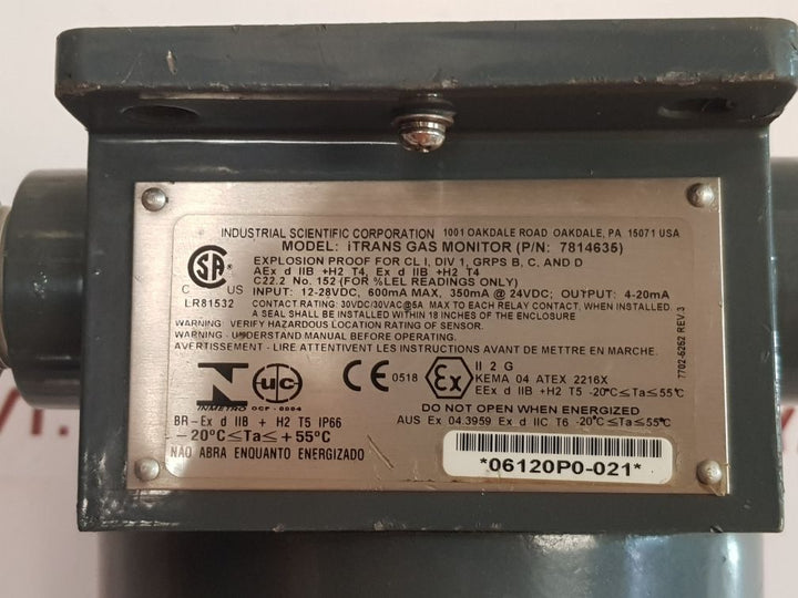 Industrial Scientific Itrans Gas Monitor 7814635