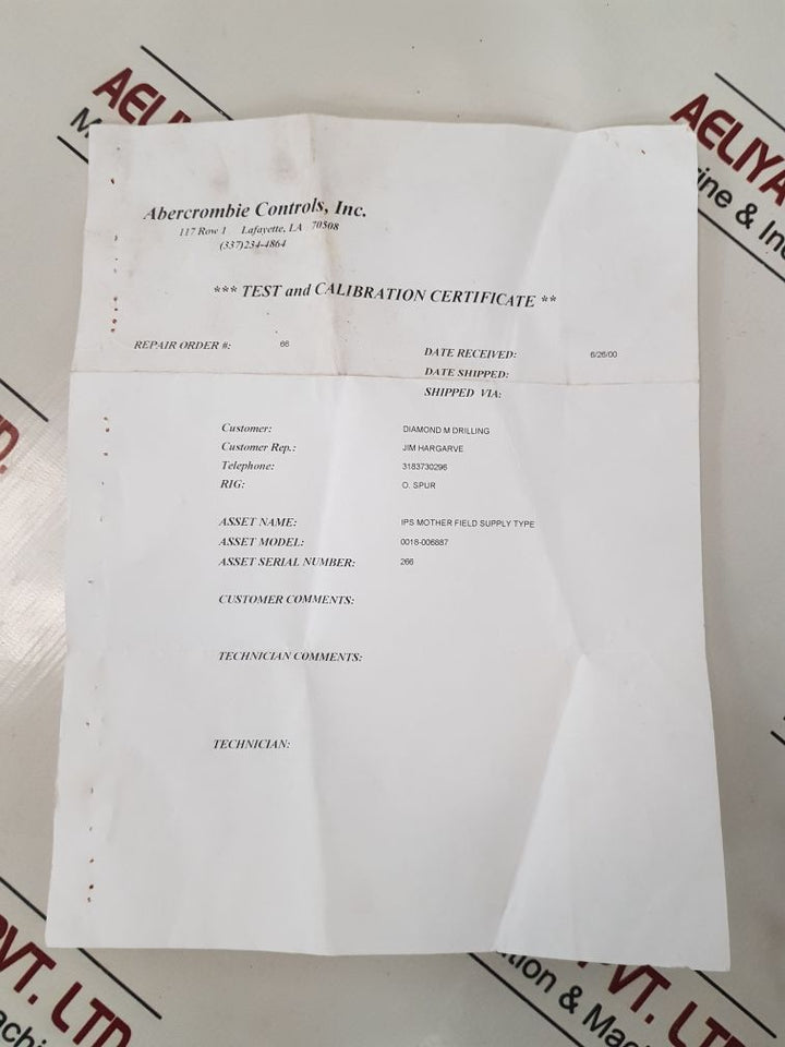 Integrated Power Systems 0018-006887 Motherboard