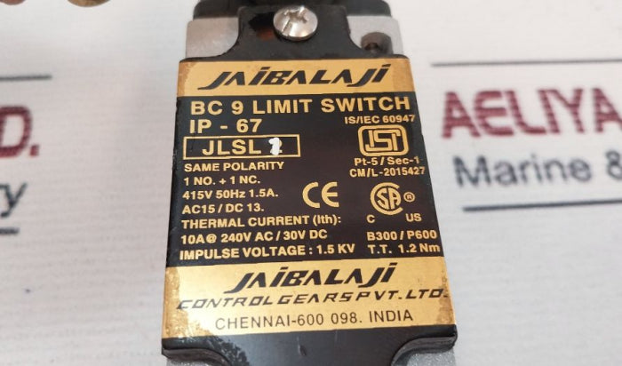 Jaibalaji Bc 9 Limit Switch Ip-67 415v 50hz