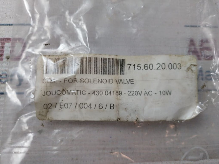 Joucomatic 430 04189 Solenoid Valve Coil