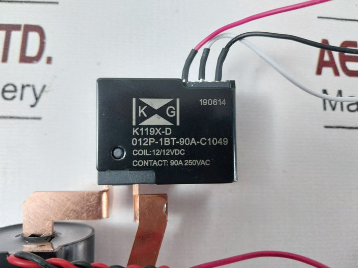 Lot of 2X KG TECHNOLOGIES K119X-D012P-1BT-90A-C1049 High-Power Latching Relay