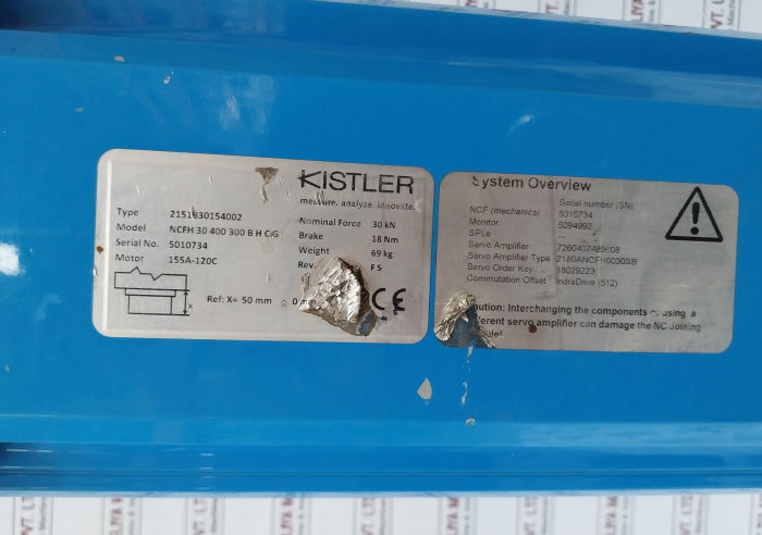 Kistler 2151B30154002 Nc Electromechanical Joining Module Ncfh30400300Bhcg