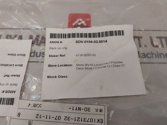 Kitz 8730-0285-80 Backup Ring Eki073121-32