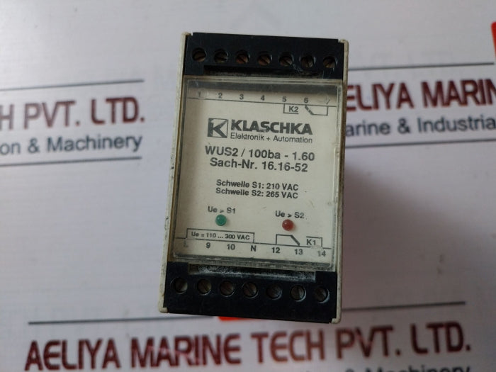 Klaschka Wus2/100Ba-1.60 Power Measuring Relay 100-280V 35-65 Hz