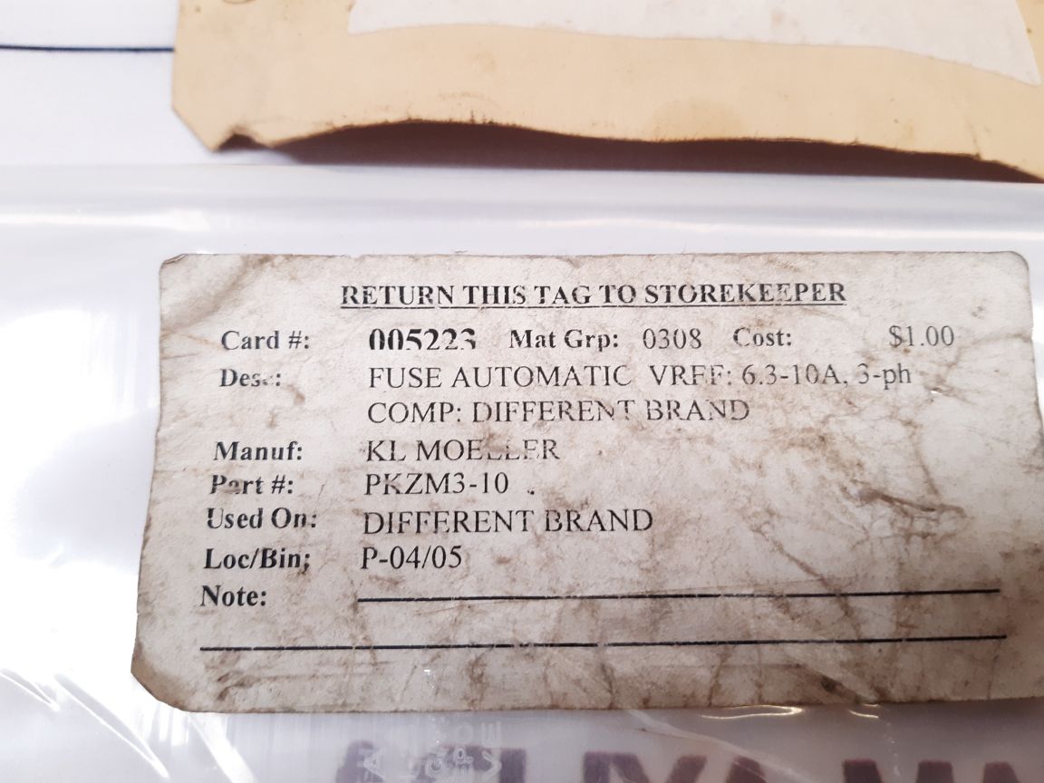 Klockner-moeller Pkzm3-10 Thermal Magnetic Circuit Breaker