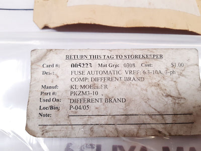 Klockner-moeller Pkzm3-10 Thermal Magnetic Circuit Breaker
