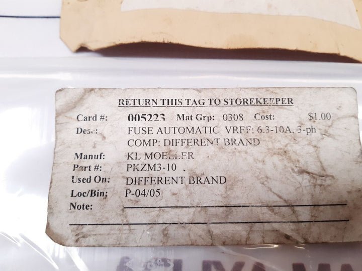 Klockner-moeller Pkzm3-10 Thermal Magnetic Circuit Breaker