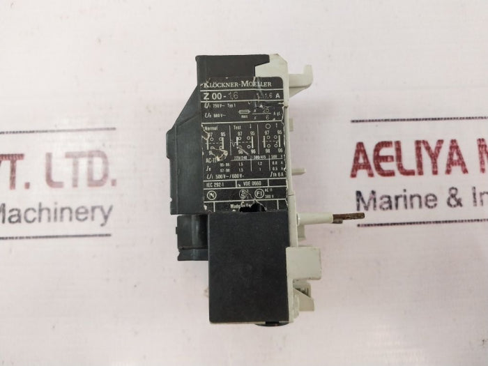 Klockner-moeller Z00-1,6 Motor Overload Relay 6Amp 500V~/600V~