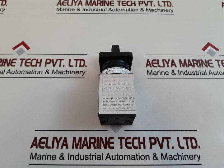 Klockner Moeller T0-5-40250/Ez-p1 Cam Switch 6000V 50-60Hz
