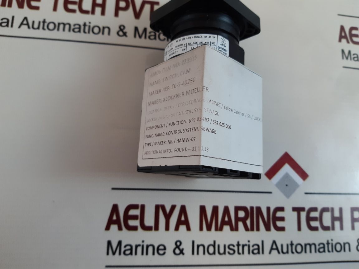 Klockner Moeller T0-5-40250/Ez-p1 Cam Switch 6000V 50-60Hz