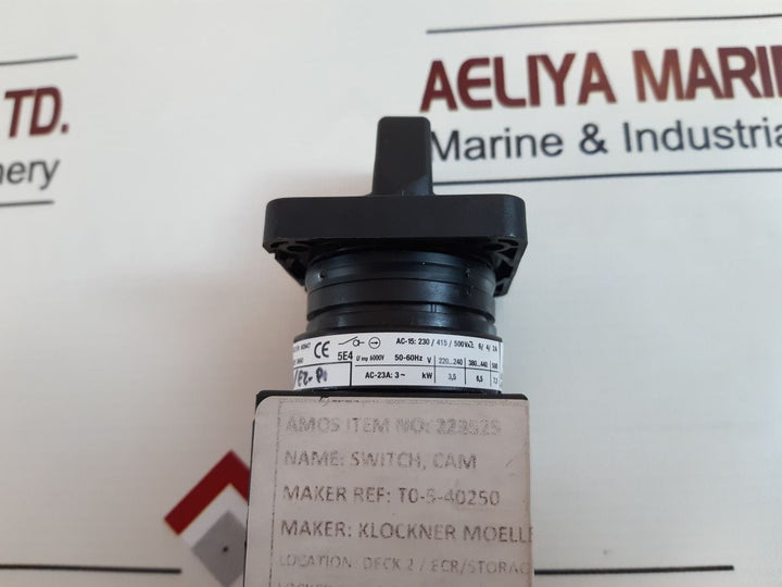 Klockner Moeller T0-5-40250/Ez-p1 Cam Switch 6000V 50-60Hz