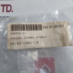 Kraus & Naimer Ch10 Control Switch 20Amp 600Vac, V
