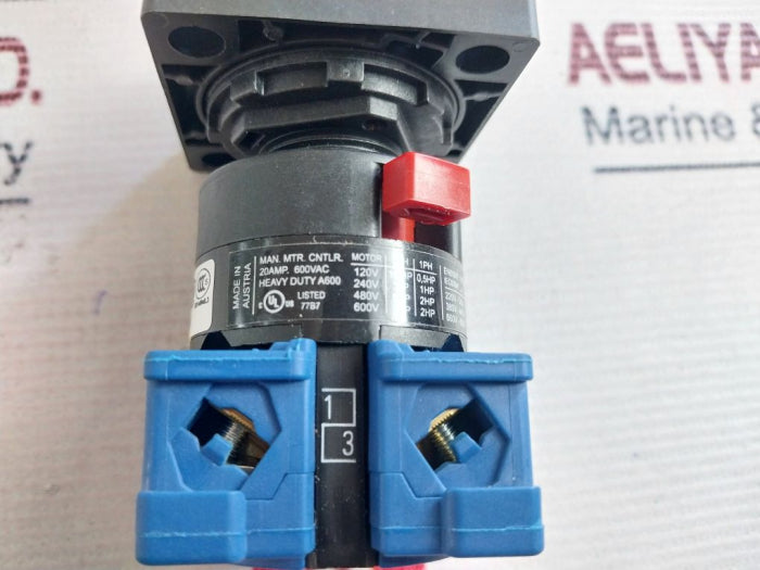 Kraus & Naimer Ch10 Control Switch 20Amp 600Vac, V