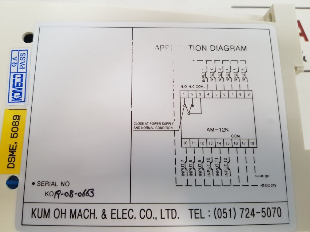 Kum Oh Mach. Am-12N Alarm Monitor