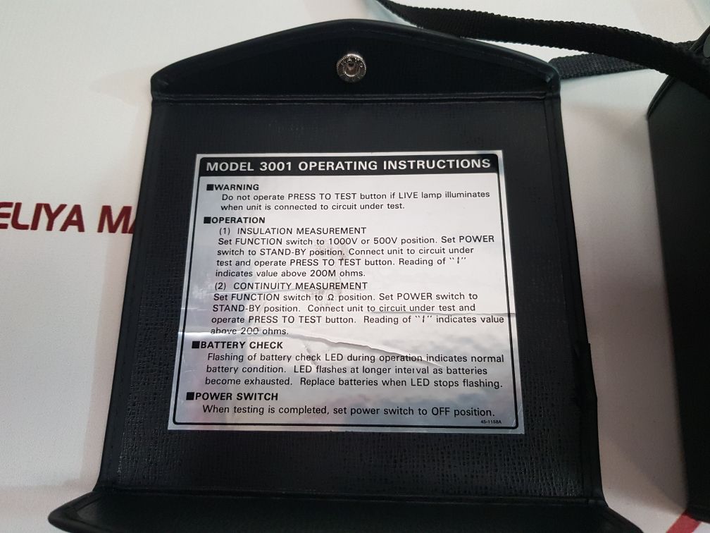 Kyoritsu 3001 B Digital Insulation Continuity Tester - Aeliya Marine Tech