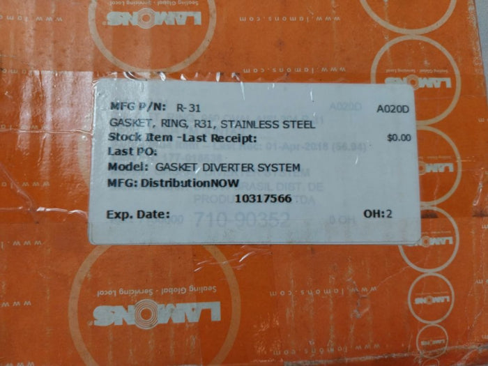 Lamons R-31 Gasket Diverter Ring 316-s 6A Oh 2