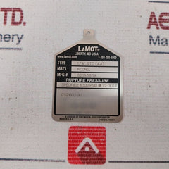 Lot Of 3X Lamot 1/4" Std (Aa) Rupture Pressure Disk Cs21602-41 6300 Psi