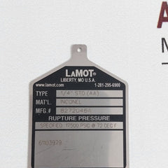 Lot of 5X Lamot 1/4" std (aa) Rupture Pressure Disc 8272046a 17500PSI Inc