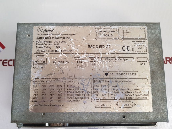 Lauer Epc X 550 Tc Embedded Industrial Pc Touch Panel