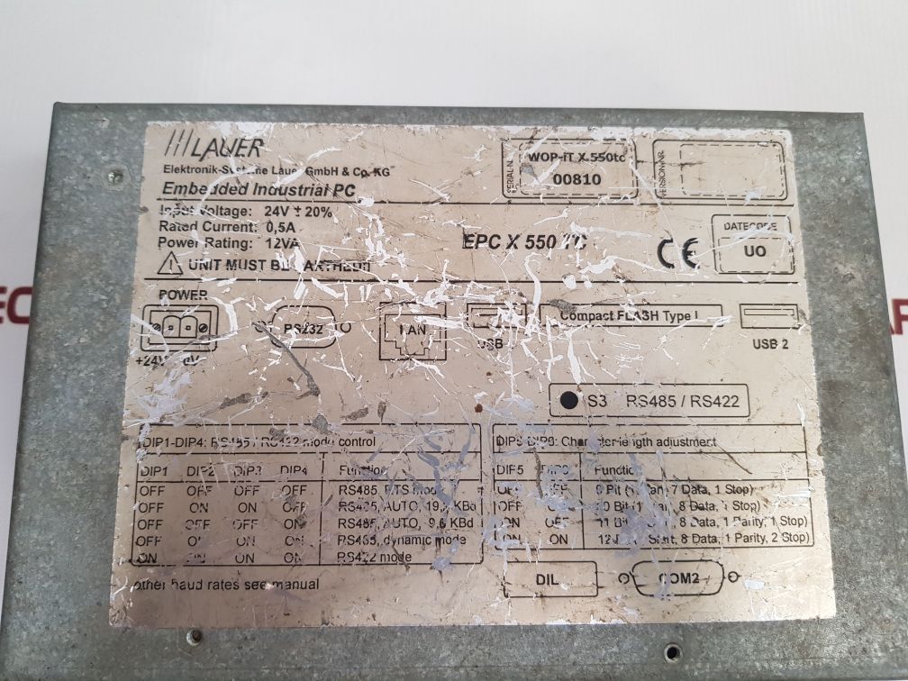 Lauer Epc X 550 Tc Embedded Industrial Pc Touch Panel