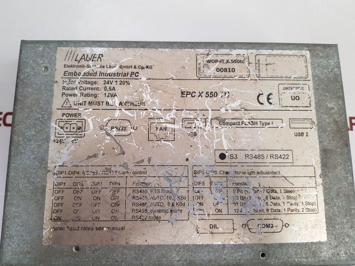 Lauer Epc X 550 Tc Embedded Industrial Pc Touch Panel