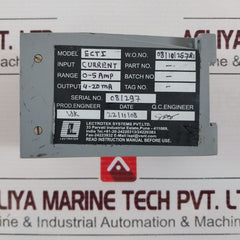 Lectrotek Systems Ecti Electrical Current Voltage Transducer 4-20Ma 240V