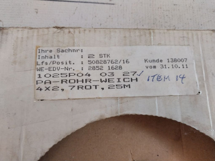 Legris 1025p04 03 27 Nylon Tubing Calibrated