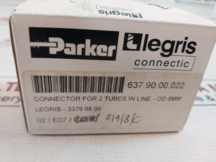 Parker Legris 3379 08 00 Connector For 2 Tubes In Line OD 8MM