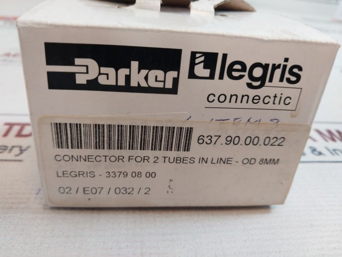 Parker Legris 3379 08 00 Connector For 2 Tubes In Line OD 8MM