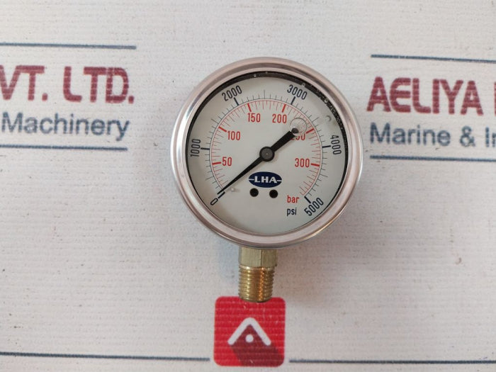 Lha Pgl-a-63-n-b-5000s Pressure Gauge 0-5000psi (0-350bar)