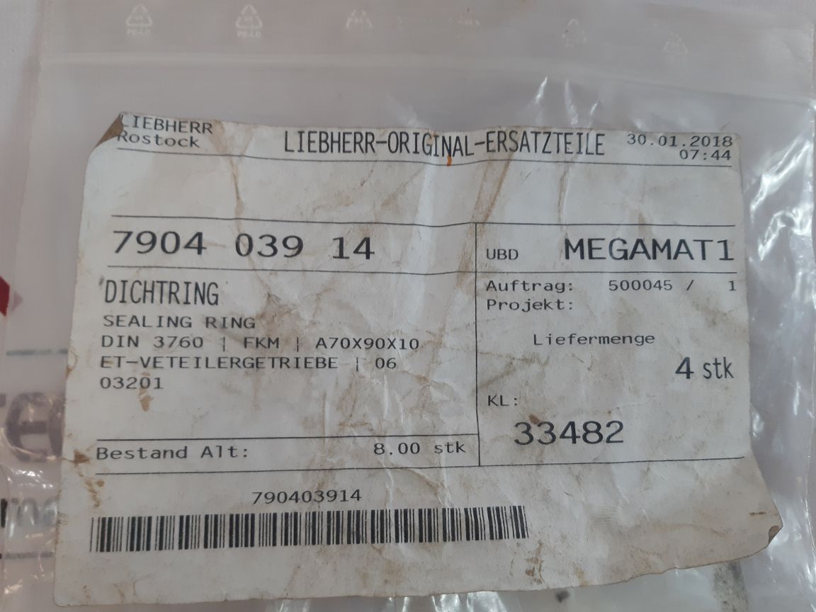 Liebherr 790403914 sealing ring