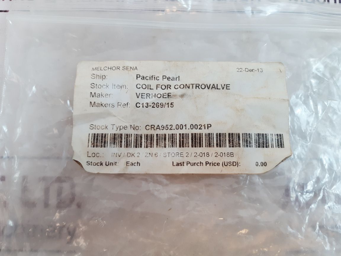 Lisk Verhoef C13-269/15 Coil For Controvalve 230 Vac 60 Hz 700900-0022