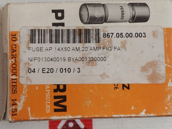 Lot of 10X FERRAZ C63211 Cylindrical Fuse AP 14X50 AM