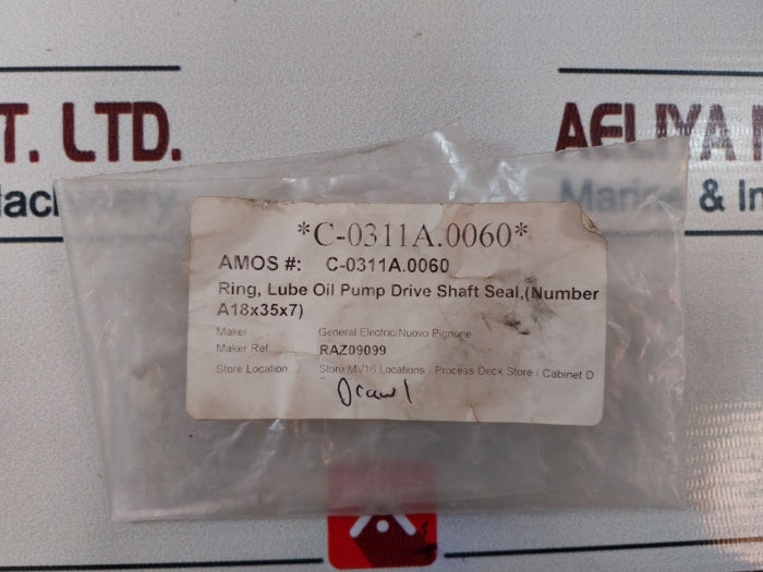 Lot Of 10x General Electric 18.35.7a Lube Oil Pump Drive Shaft Sealring Raz09099