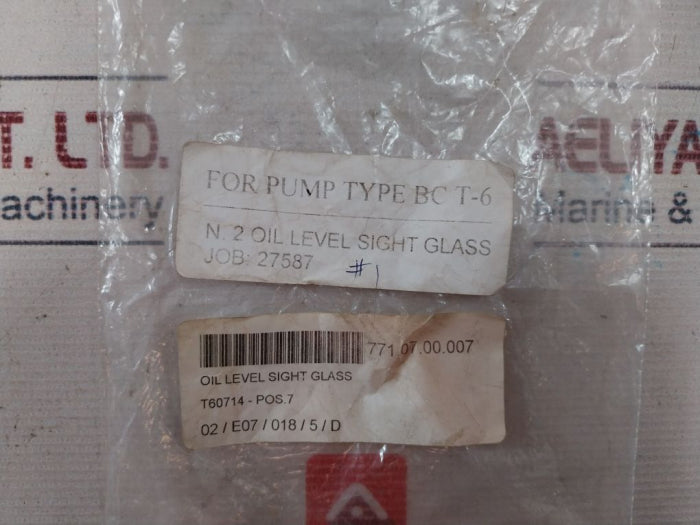 Lot Of 2X Na Oil Level Sight Glass For Pump Type Bc T-6