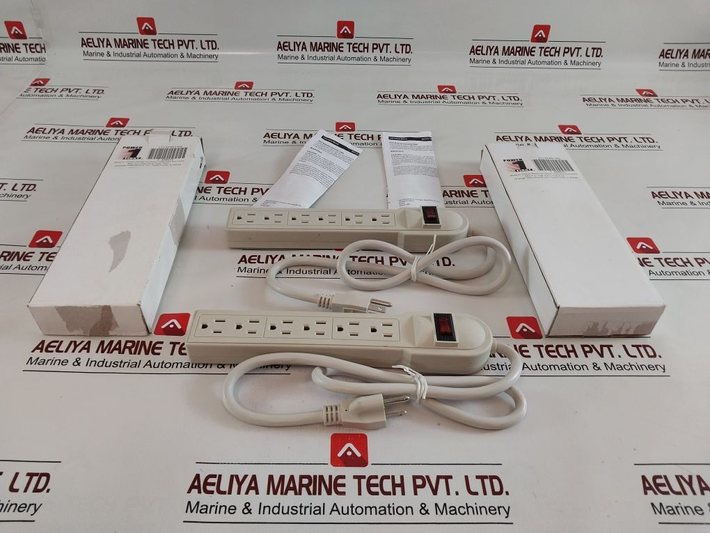 Lot Of 2X Power First LTS-6CXB Surge Protector Outlet Strip