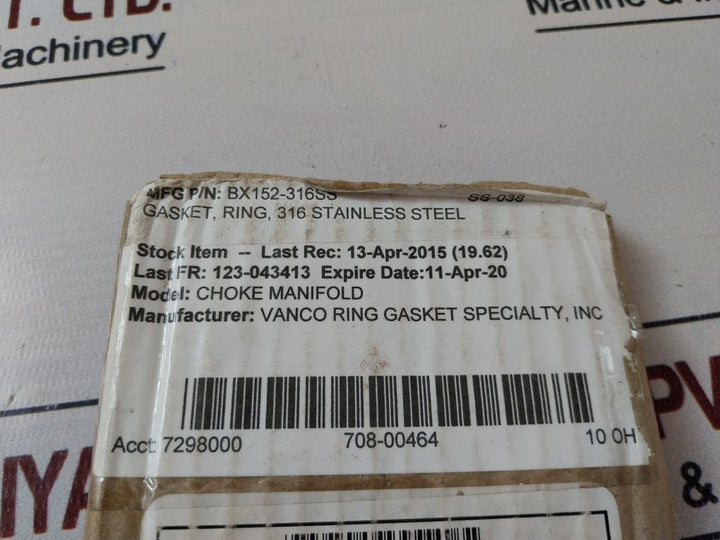 Lot Of 3X Sara-sae 6A-0984 Ring Joint Gasket Bx152-316Ss 7298000 708-00464 10 Oh